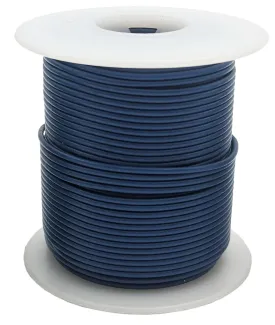 100 Feet Blue 24 Gauge Solid Hook-Up Wire, Tinned Copper, PVC Insulation (Shade May Vary), 300 Volts