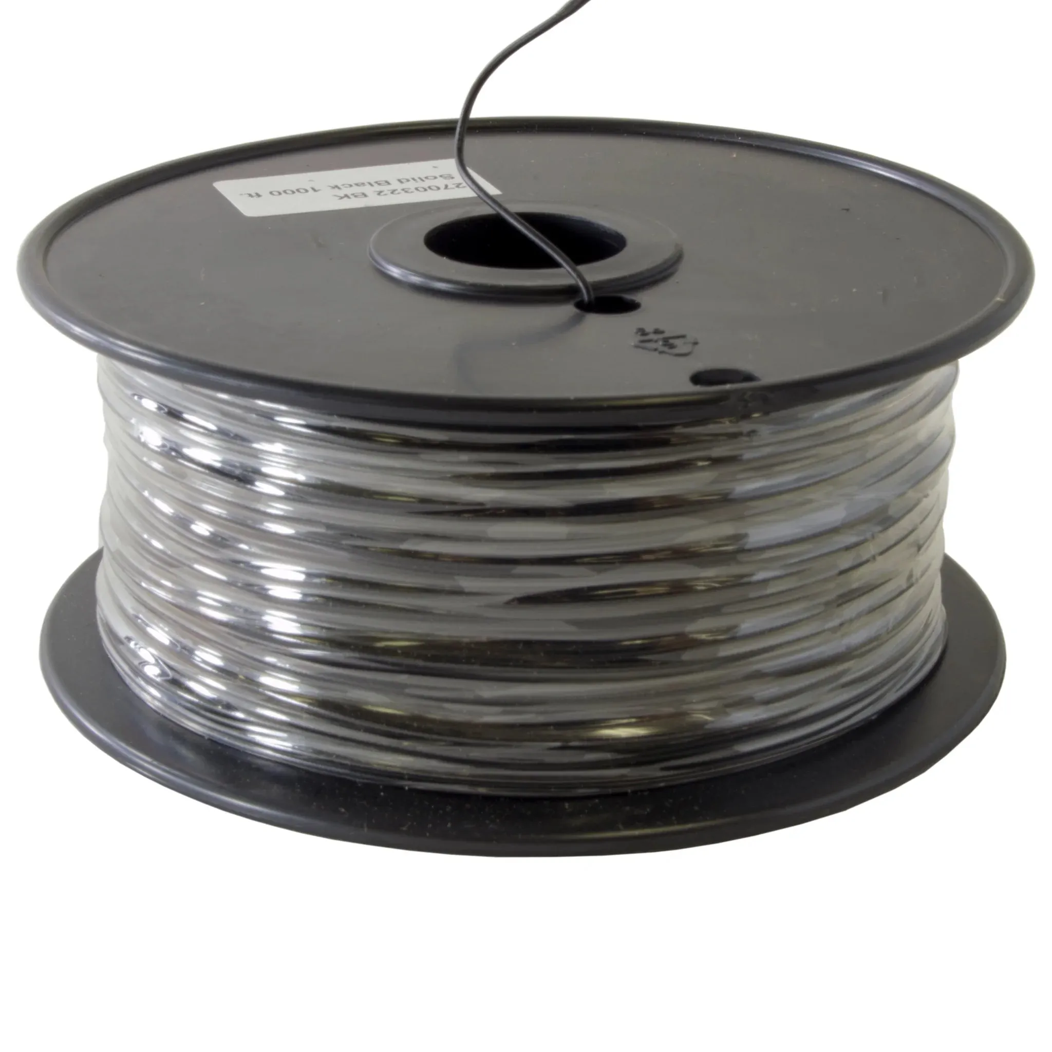 1000 Feet, 22 Gauge Solid Hook Up Wire - Black, 300 Volts