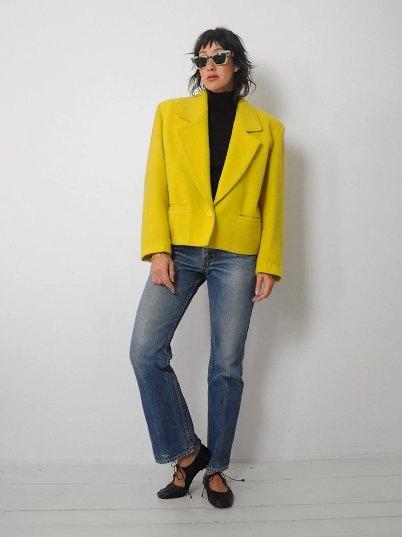 1980's French Cropped Wool Blazer