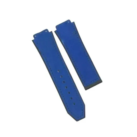 19X22MM MULTICOLORS PLAIN MATTE SUEDE LEATHER RUBBER WATCH BAND  FITS FOR HUBLOT