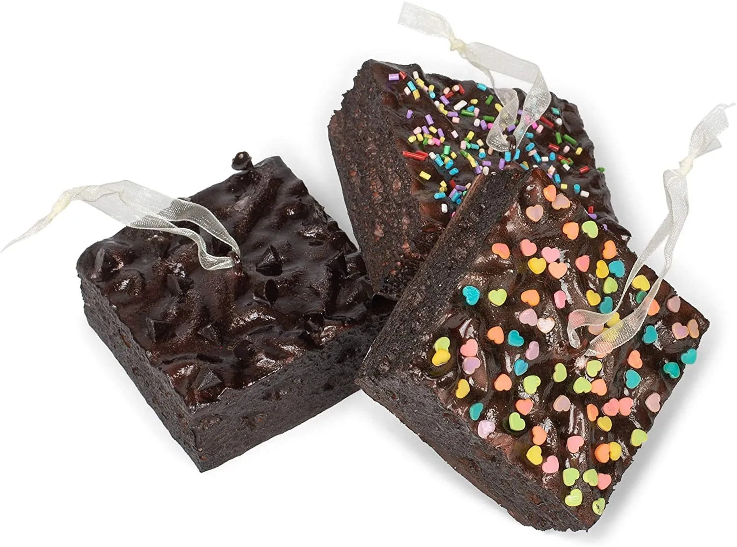 2.75" Brownies With Sprinkles Realistic PVC Ornaments