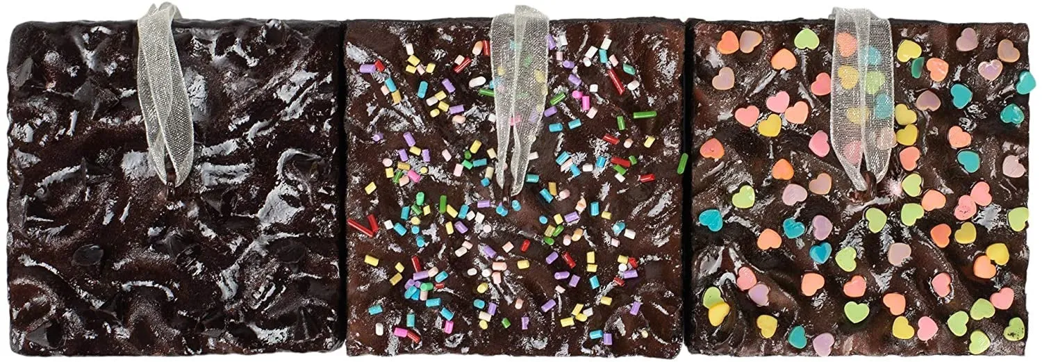 2.75" Brownies With Sprinkles Realistic PVC Ornaments