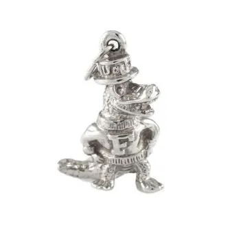 7/8" Albert Gator in Top Hat Sterling Silver Pendant