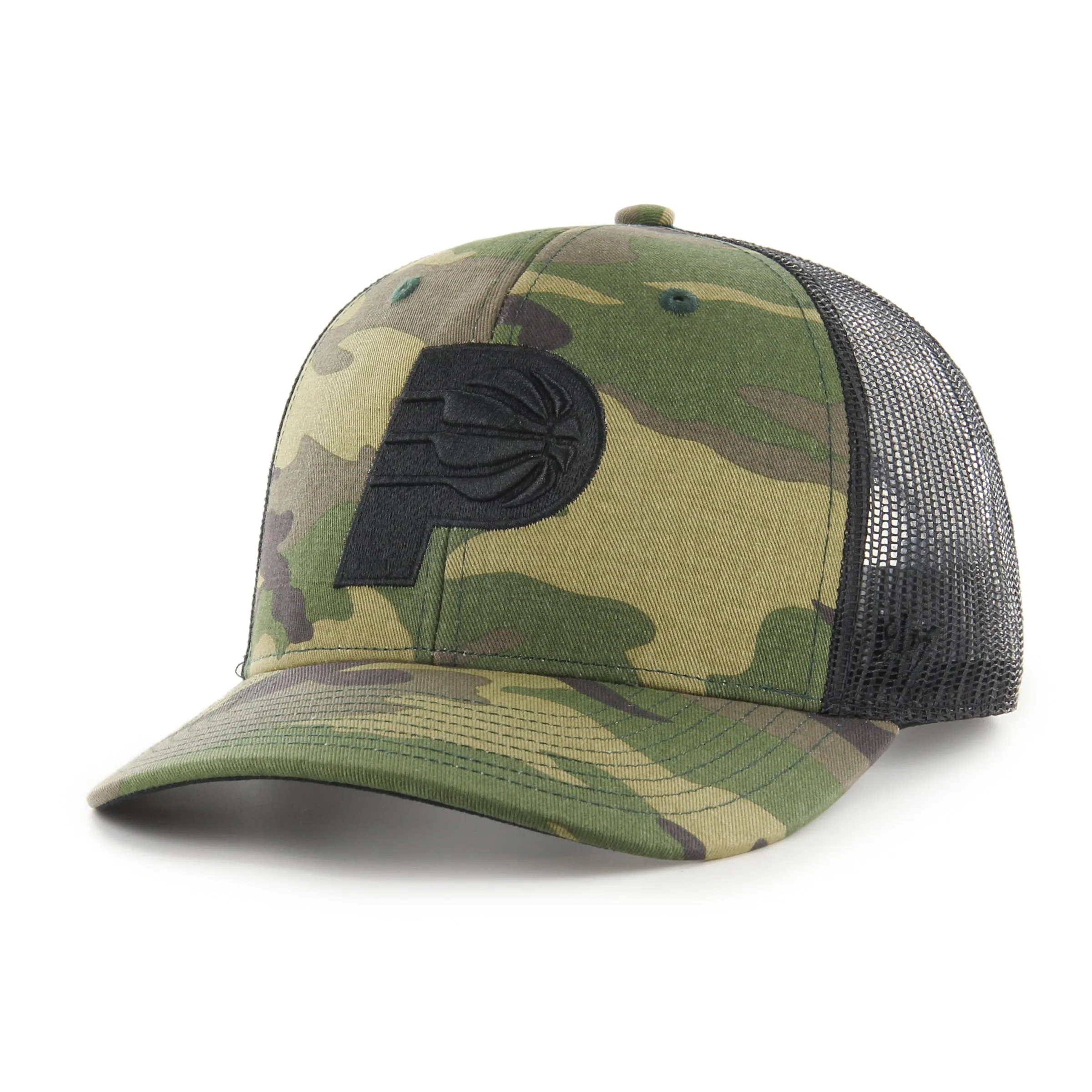 Adult Indiana Pacers Camo Trucker Hat by 47