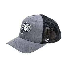 Adult Indiana Pacers Carbon Trucker Hat in Black by 47