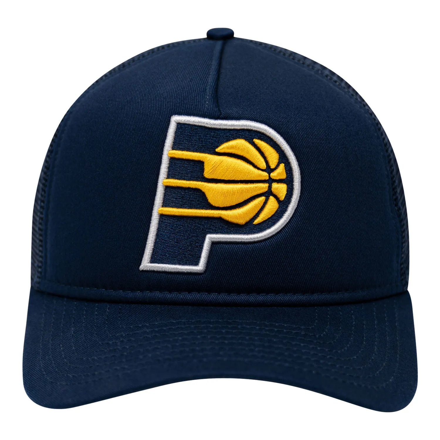 Adult Indiana Pacers Primary Logo 9Forty AF Trucker Hat in Navy by New Era