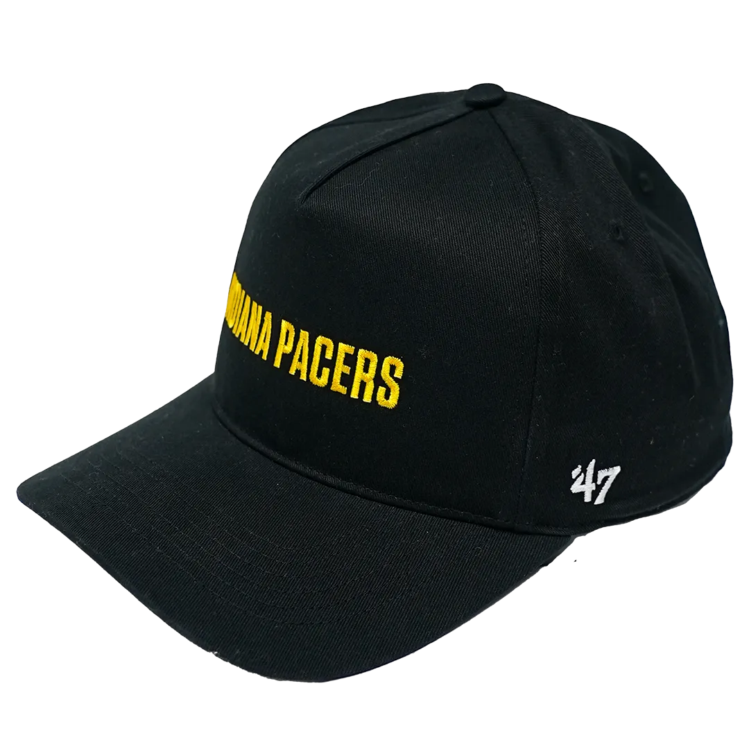 Adult Indiana Pacers Script Rope Hitch Hat in Black by '47