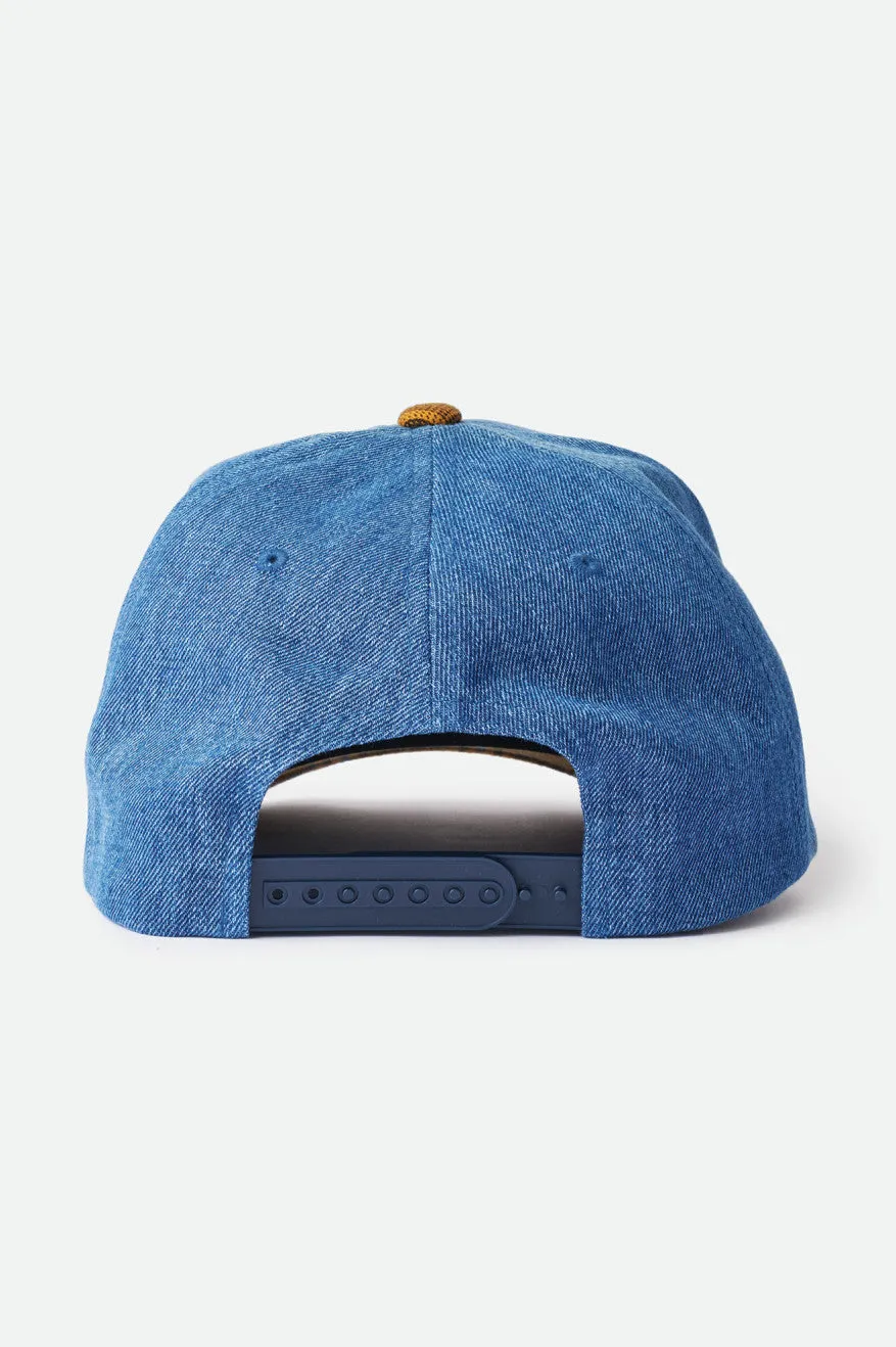 Alton MP Snapback - Washed Denim/Blonde Plaid