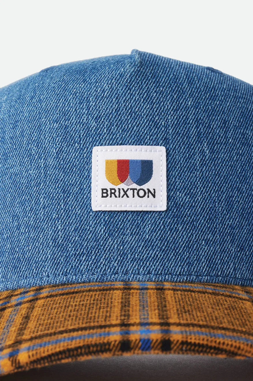 Alton MP Snapback - Washed Denim/Blonde Plaid