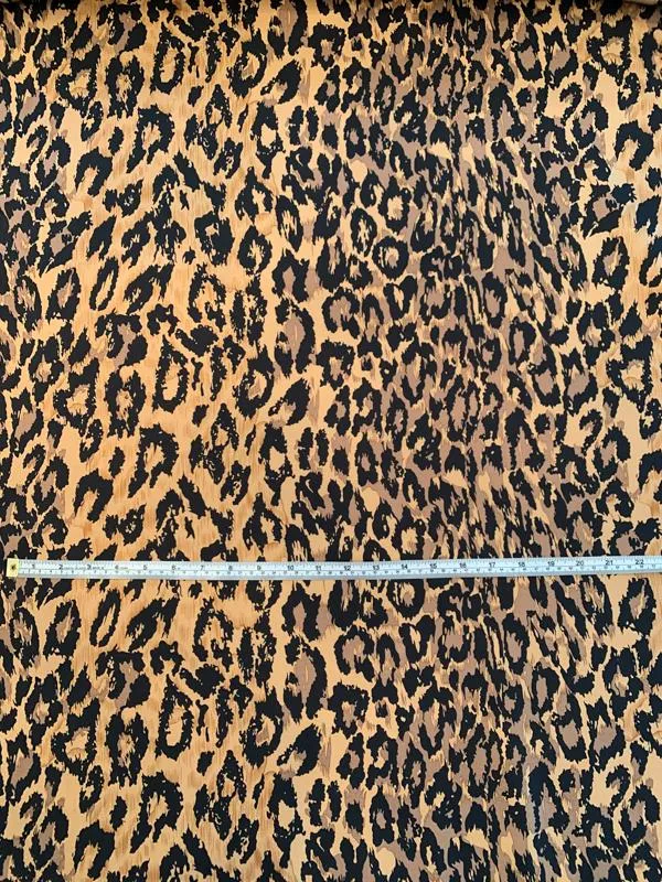 Animal Pattern Printed Silk and Wool Twill - Brown / Black / Tan