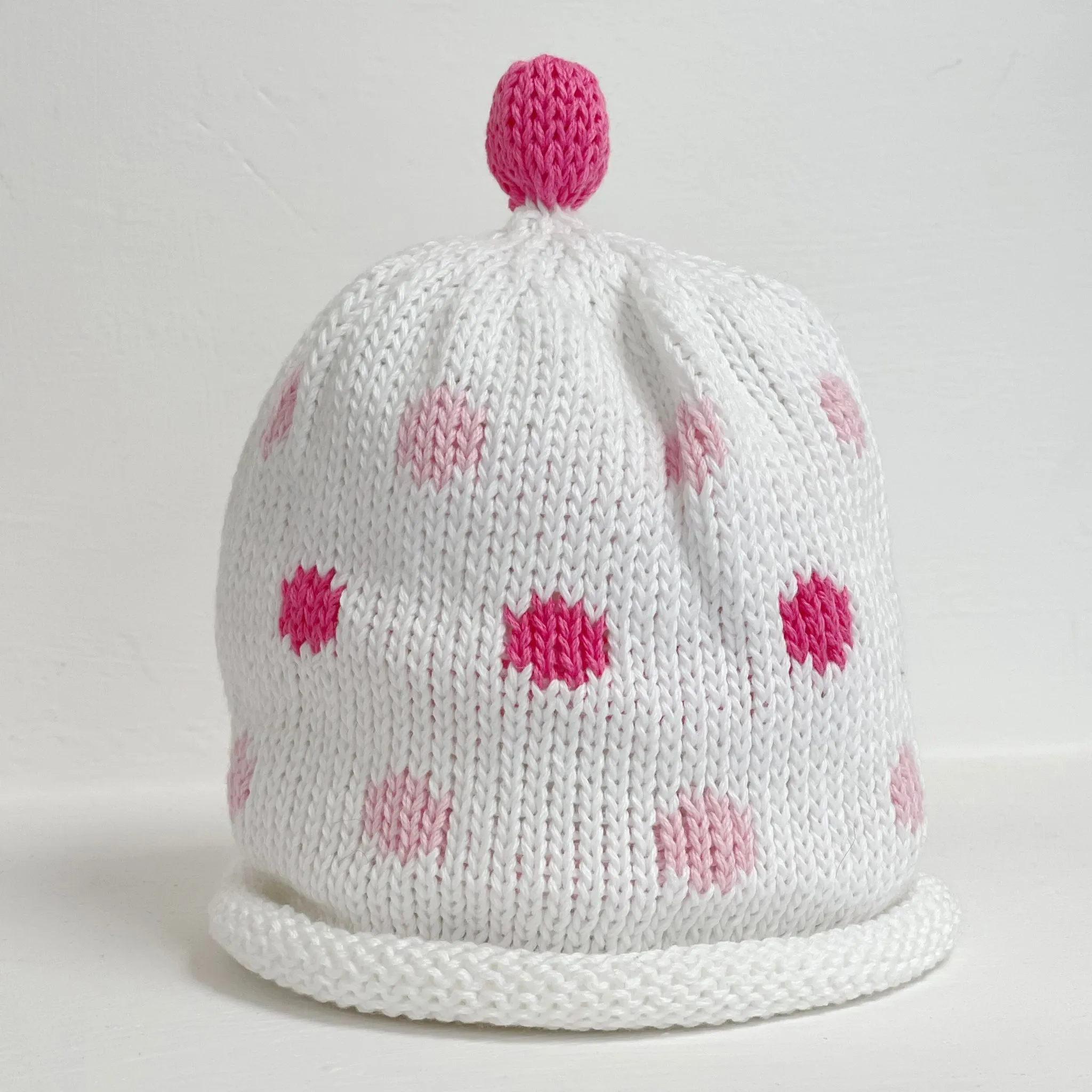 Baby Hat - pink dot