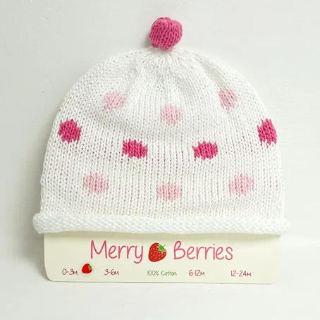 Baby Hat - pink dot