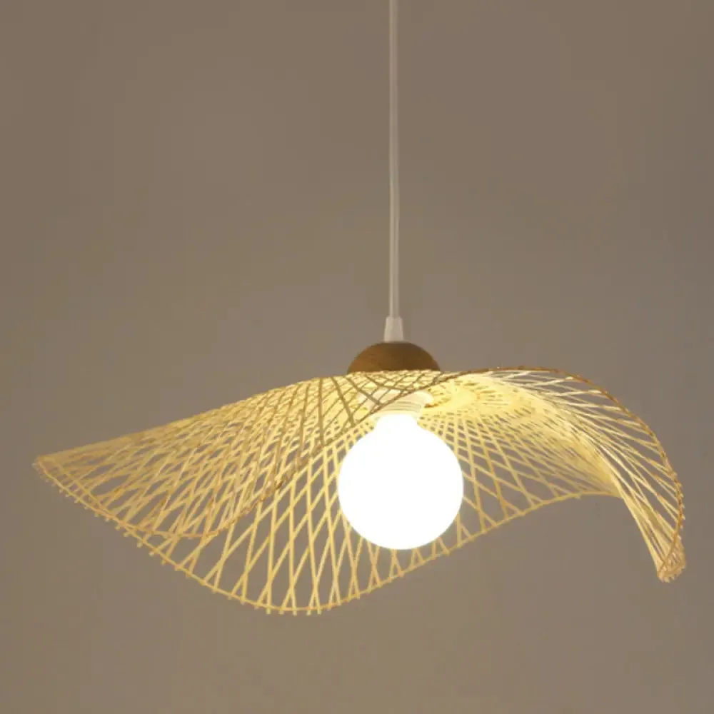 Bamboo Pendant Lamp: Japanese Fisherman Hat Style, Art Deco Design for Restaurants