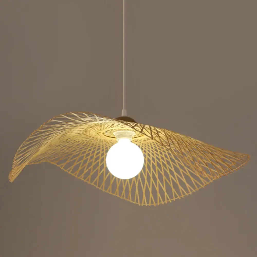 Bamboo Pendant Lamp: Japanese Fisherman Hat Style, Art Deco Design for Restaurants