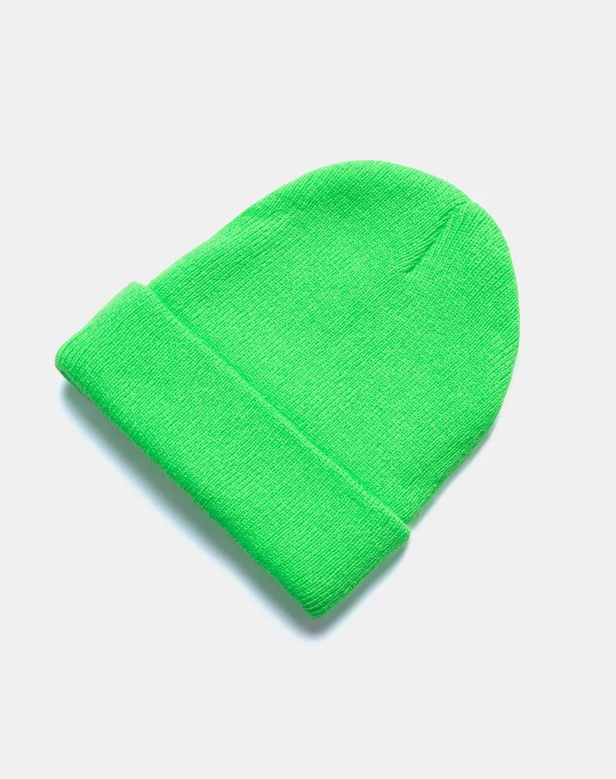 Beanie Hat in Slime Green