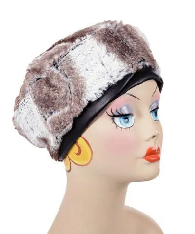 Beret, Reversible -  Luxury Faux Fur in Birch (One Large Left!)