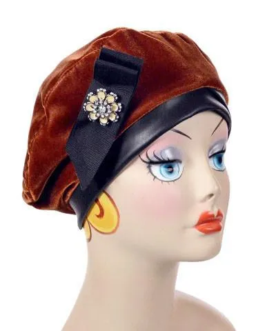 Beret, Reversible -  Velvet in Citrine (SOLD OUT)