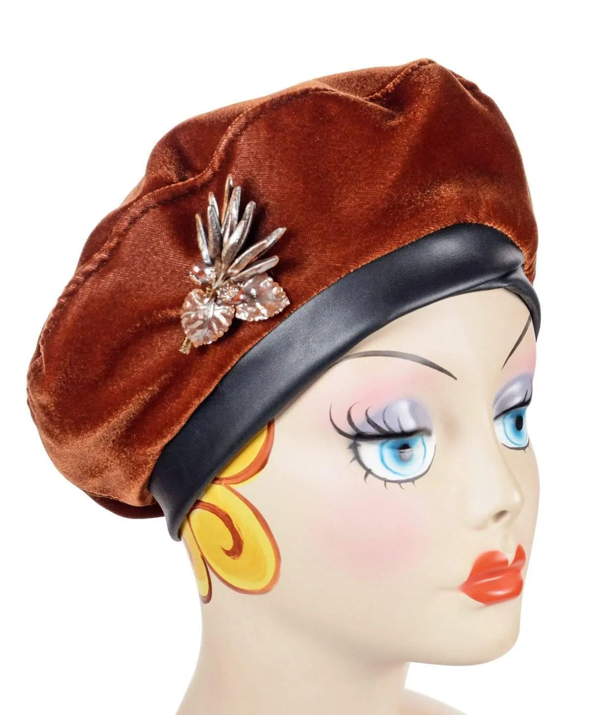 Beret, Reversible -  Velvet in Citrine (SOLD OUT)