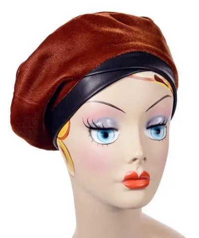 Beret, Reversible -  Velvet in Citrine (SOLD OUT)