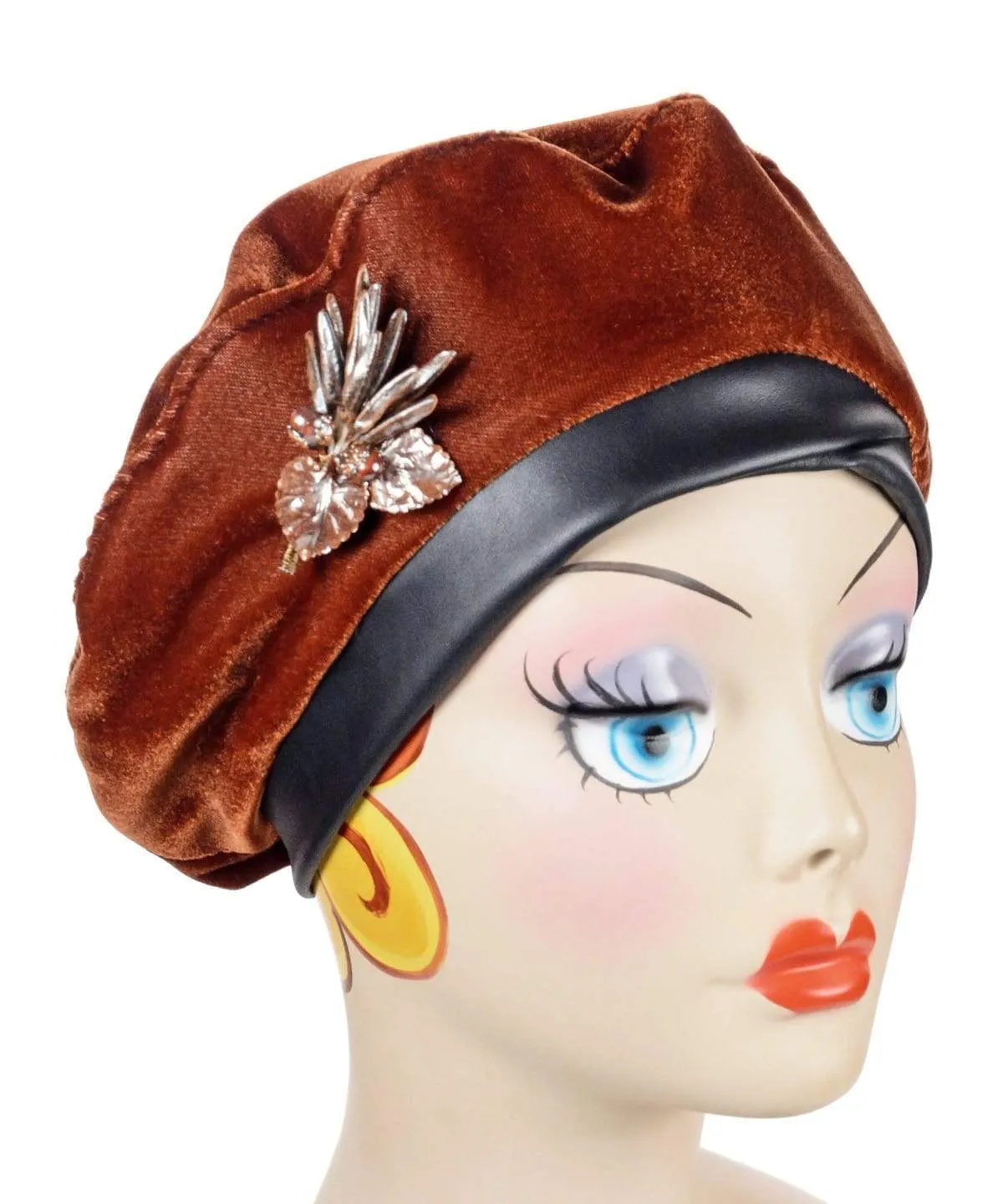 Beret, Reversible -  Velvet in Citrine (SOLD OUT)