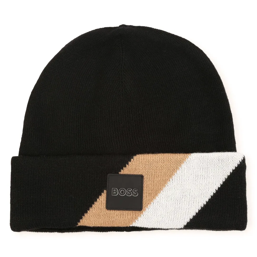 Black Knitted Beanie Hat