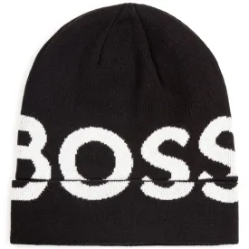 Black Logo Pull On Beanie