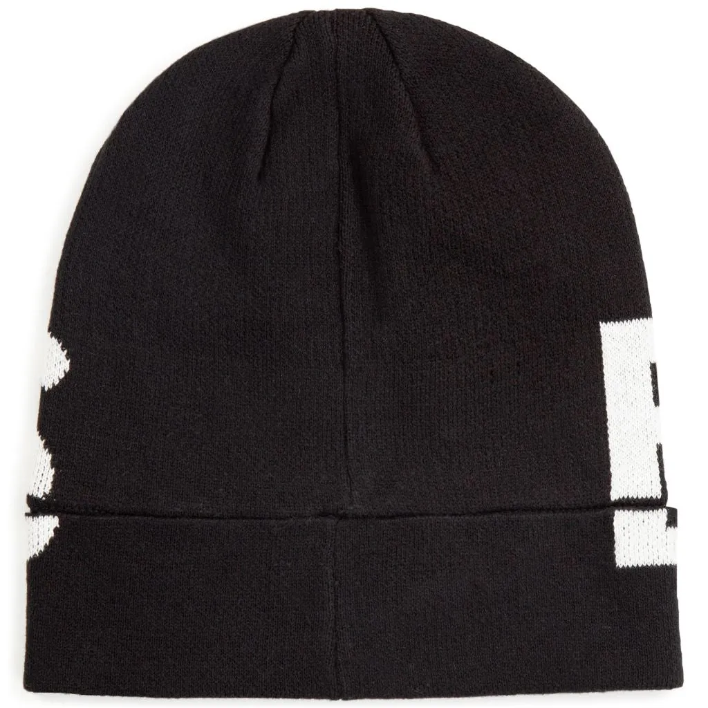 Black Logo Pull On Beanie