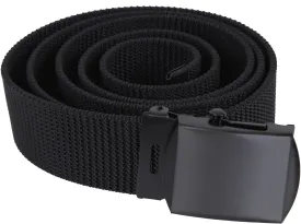 Black - Military Web Belt with Black Buckle - Nylon