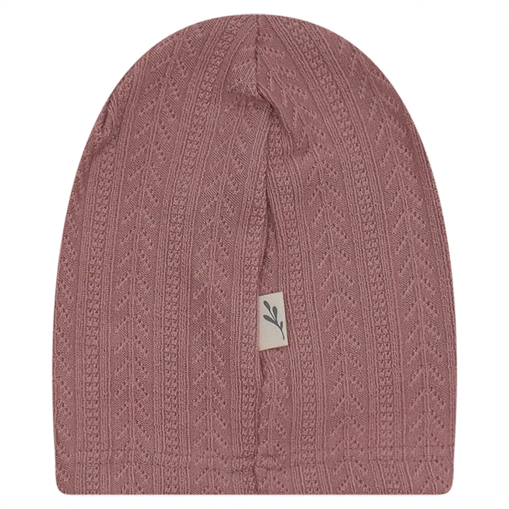 Bondoux Bebe Cerise V-Neck Textured Knit Hat