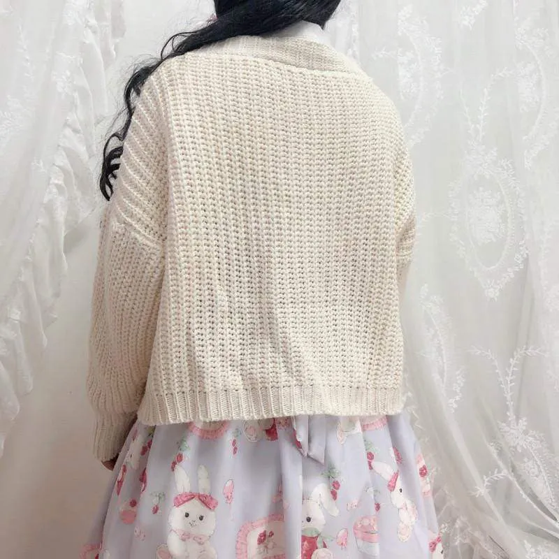 Bowknot Loose Knitted Cardigan