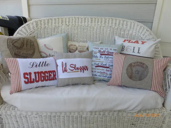 Boys room decor, Baseball glove pillow, baseball decor