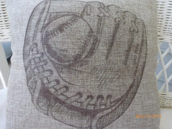 Boys room decor, Baseball glove pillow, baseball decor