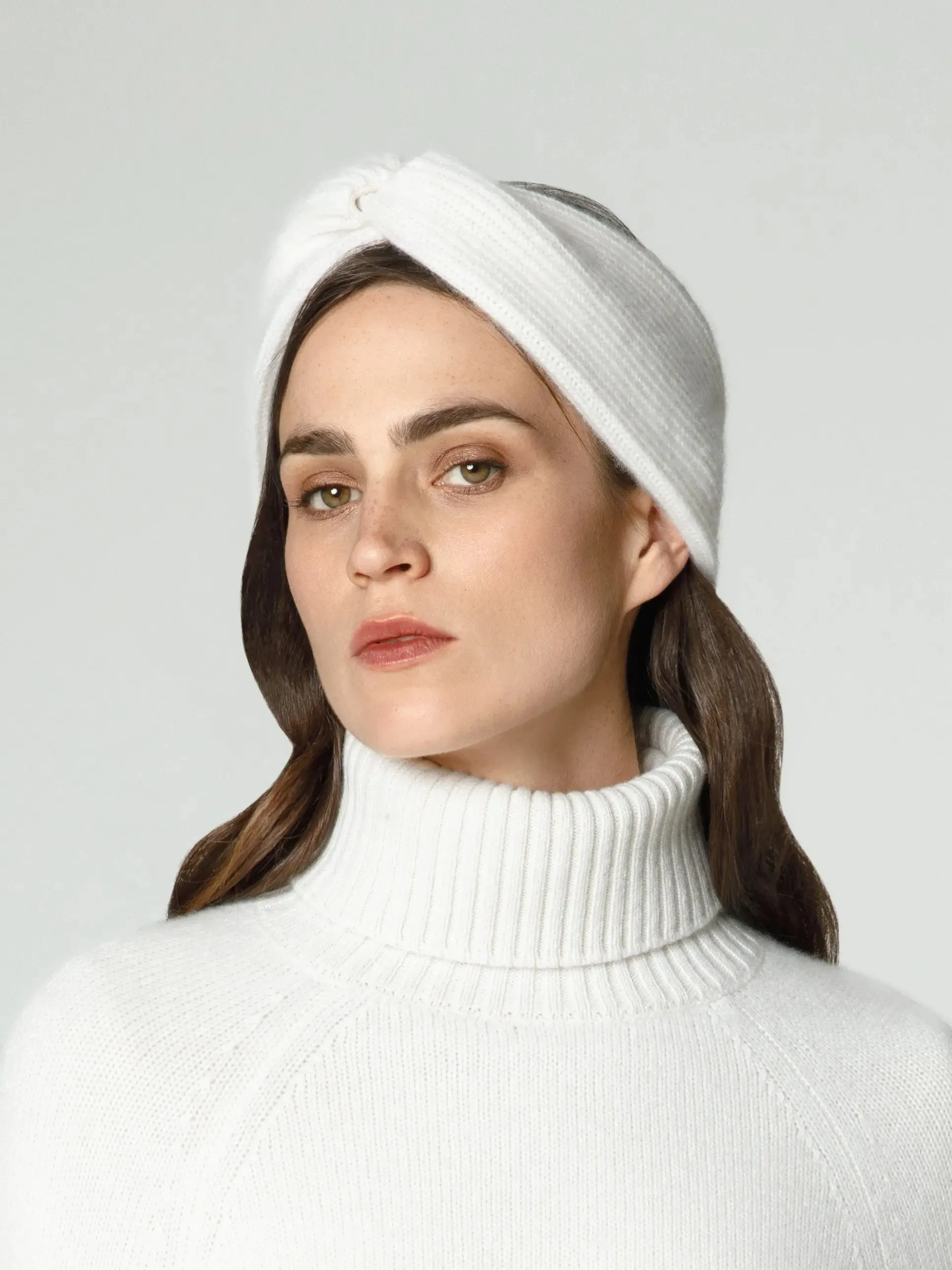 Cashmere fine knit headband