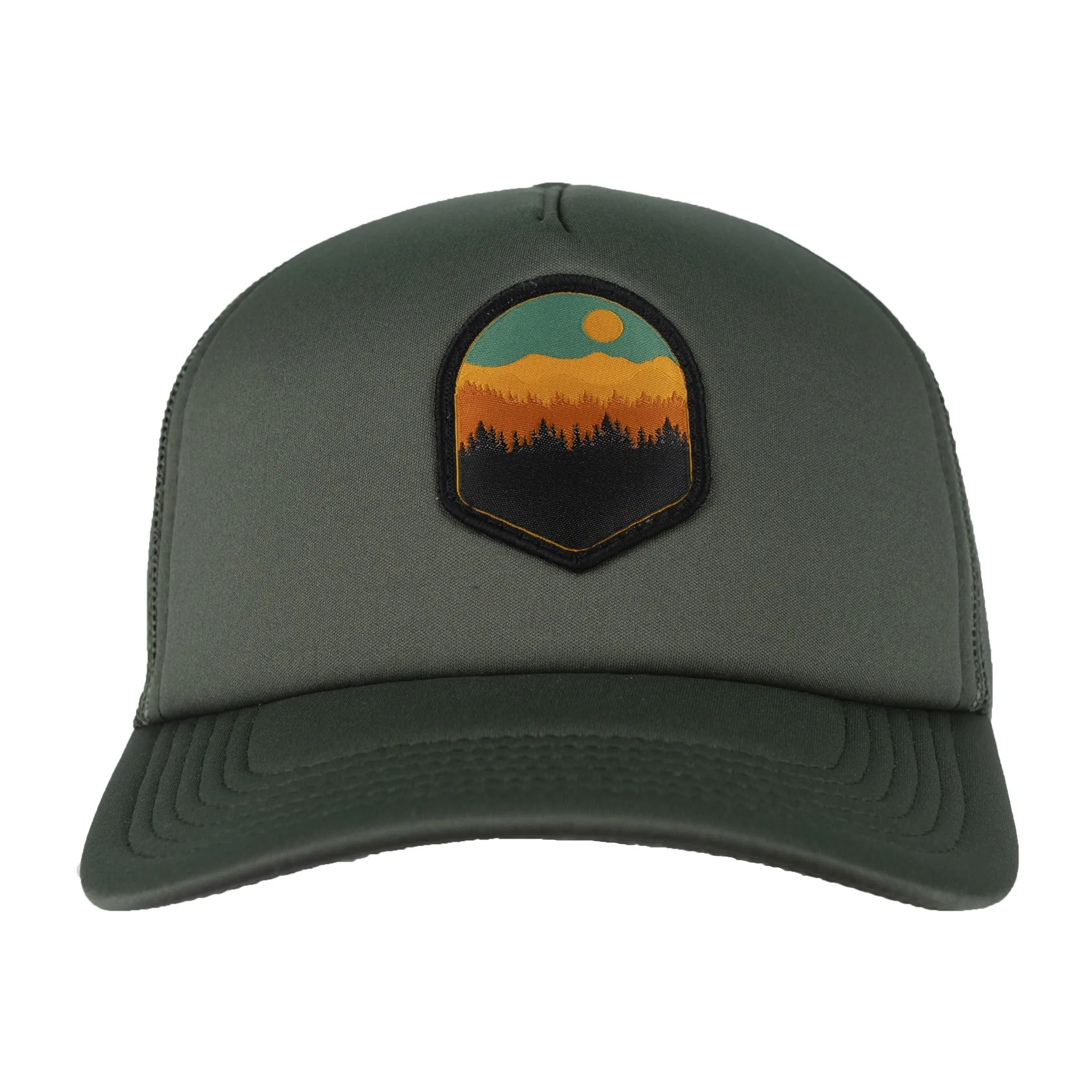 CB Mountain Scene Foam Trucker Snap Hat Cypress