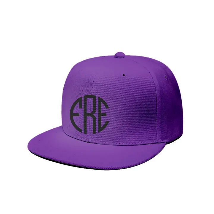 Custom Embroidery Snapback Hat - Round Monogram