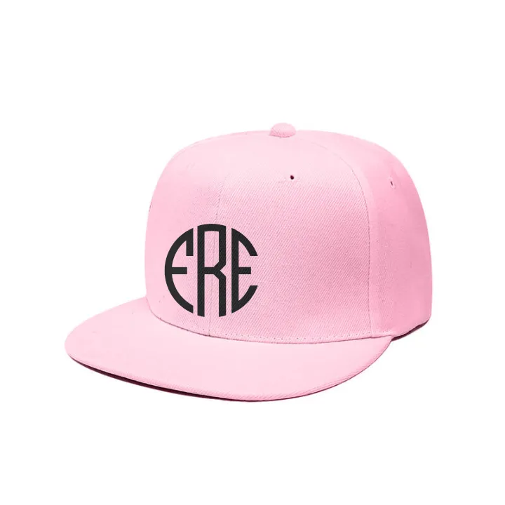 Custom Embroidery Snapback Hat - Round Monogram