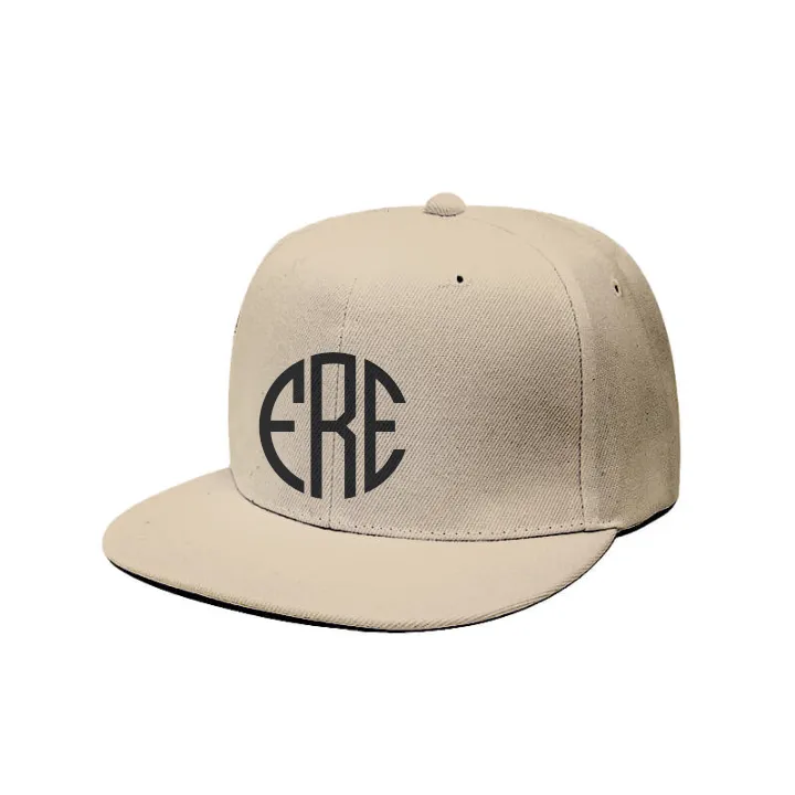 Custom Embroidery Snapback Hat - Round Monogram