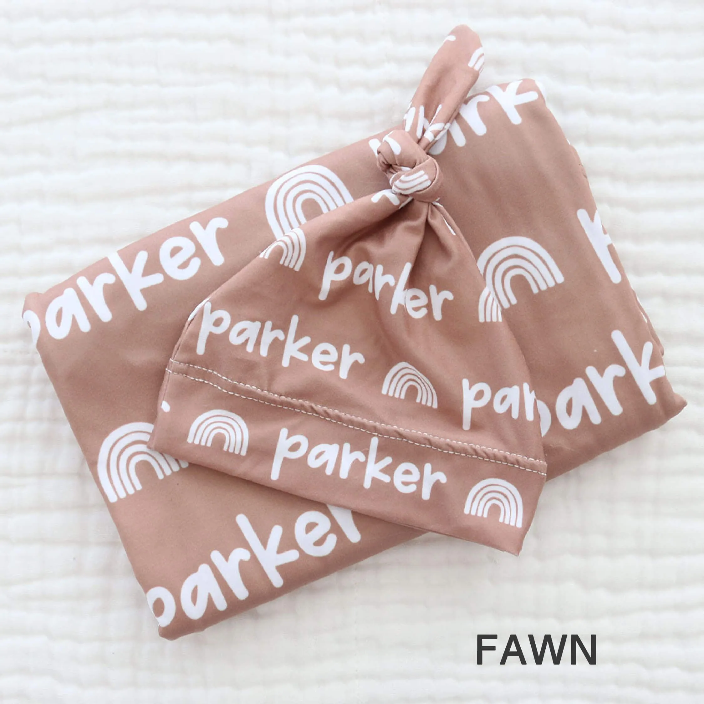 Custom Personalized Baby Name Swaddle Blanket | Graphic Neutrals