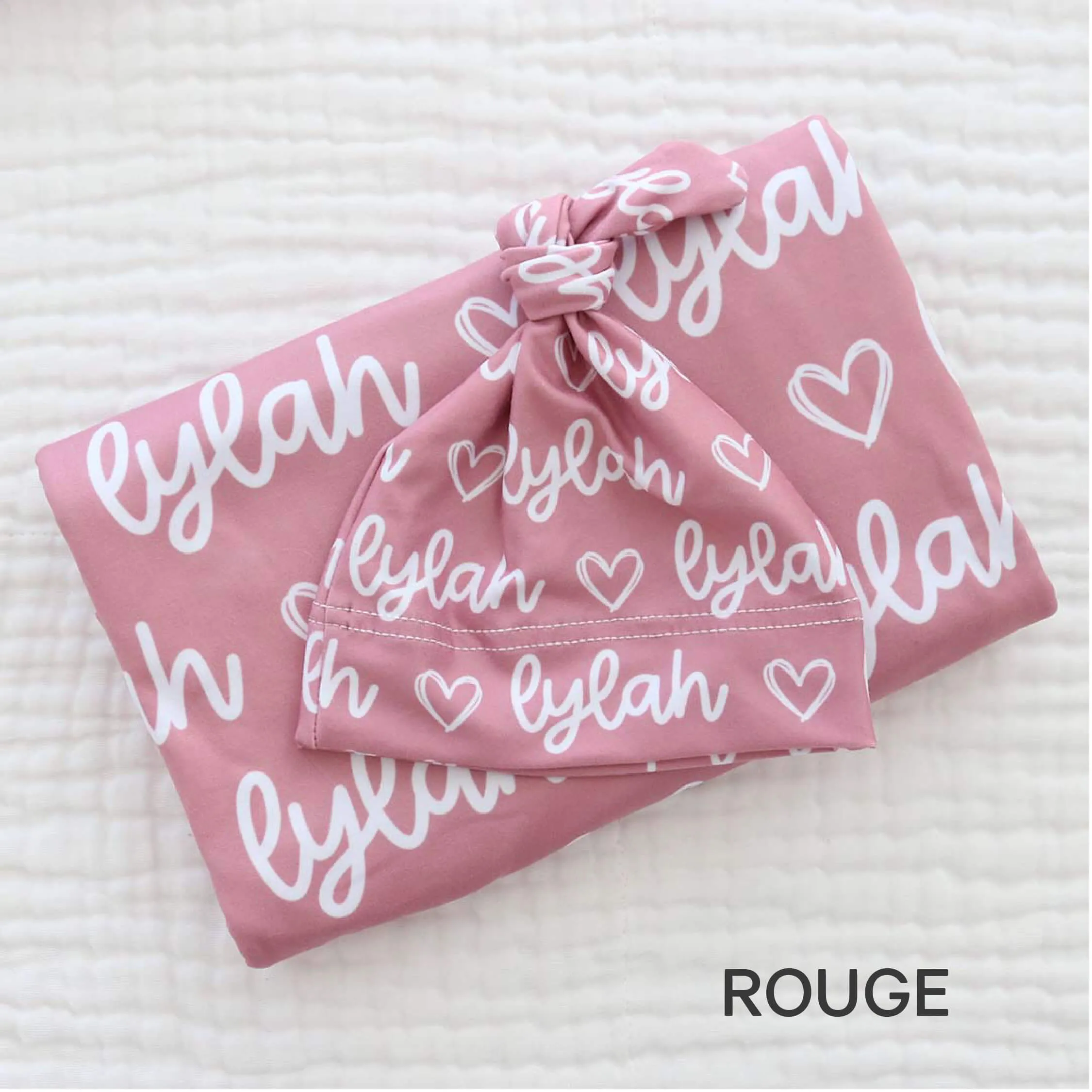 Custom Personalized Baby Name Swaddle Blanket | Graphic Pinks