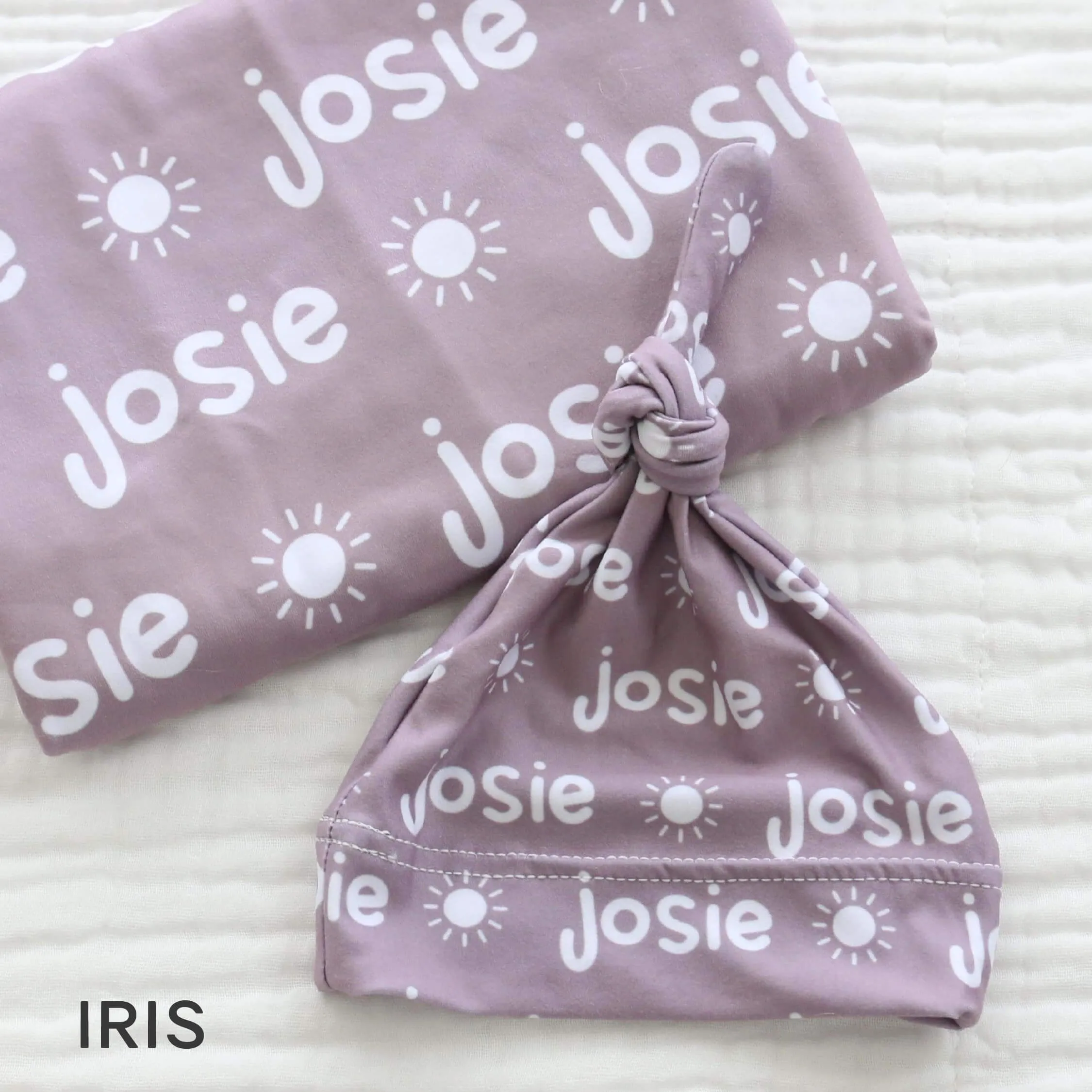 Custom Personalized Baby Name Swaddle Blanket | Graphic Purples