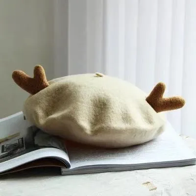 CUTE ANTLER CHRISTMAS BERET BY51011