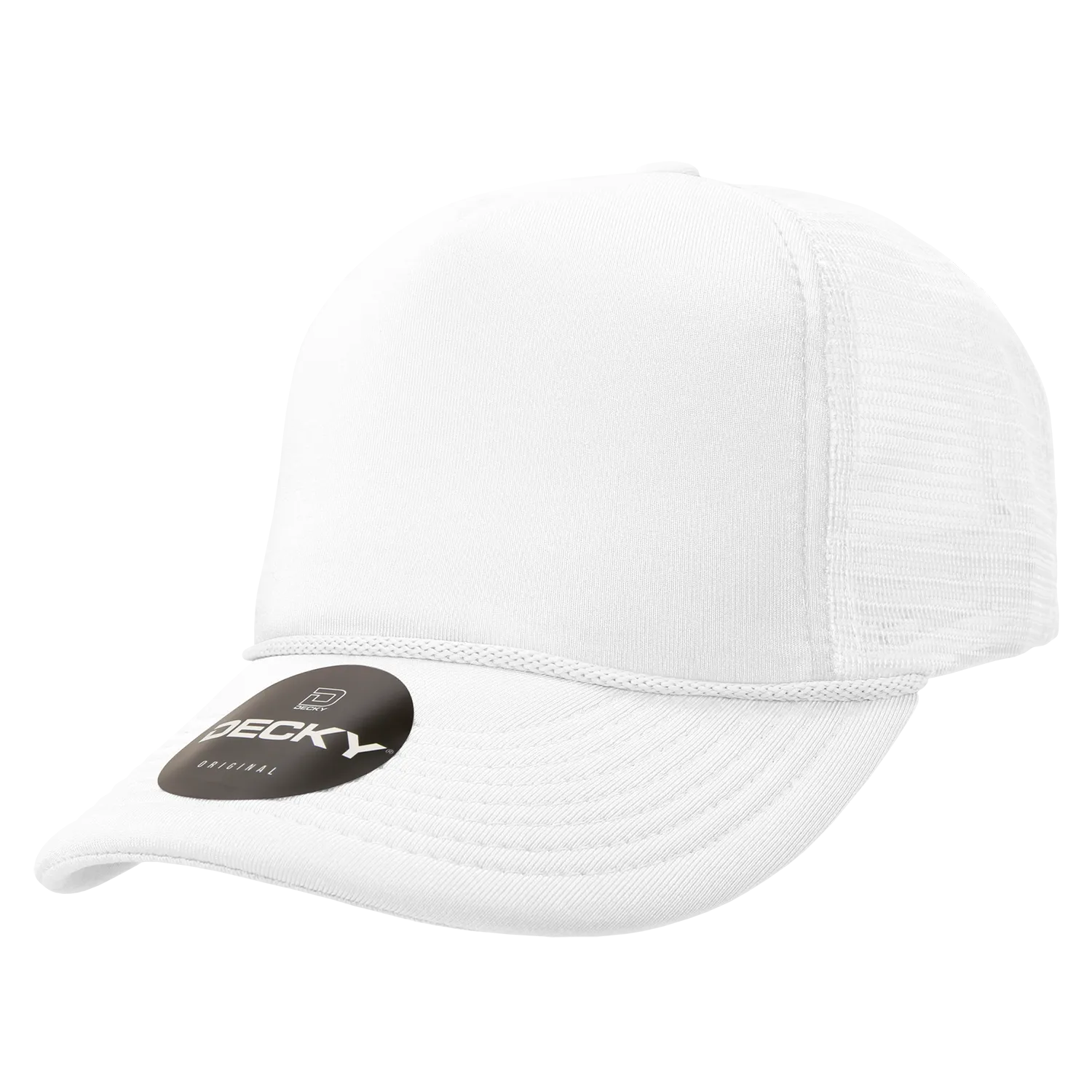 Decky 211 Blank 5 Panel Foam Trucker Cap, Mesh Back Hat