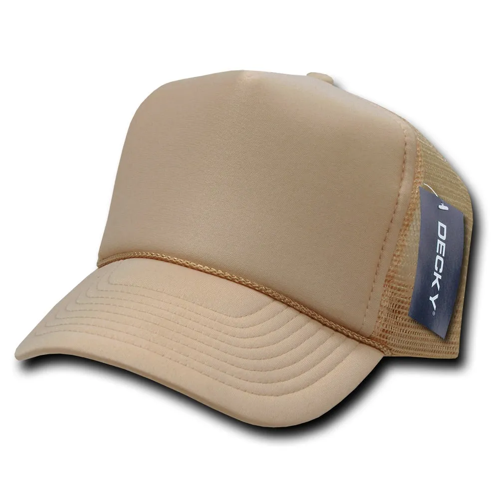 Decky 211 Blank 5 Panel Foam Trucker Cap, Mesh Back Hat