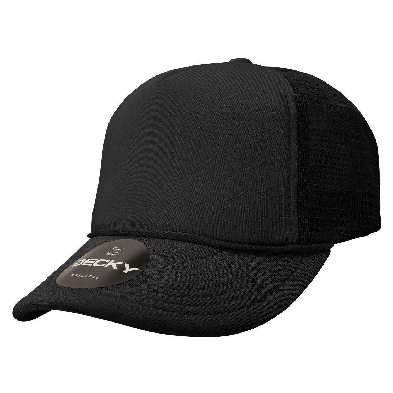 Decky 211 Blank 5 Panel Foam Trucker Cap, Mesh Back Hat