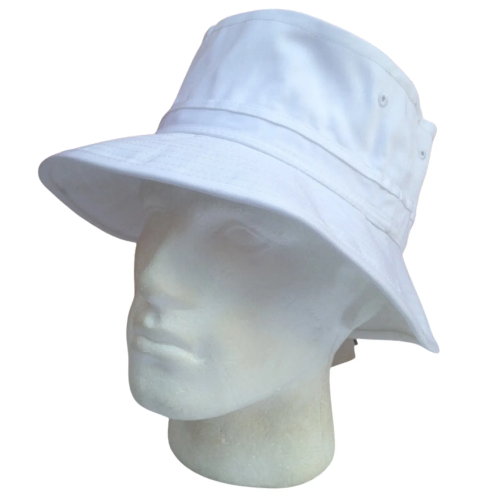 Dents 100% Organic Eco-Friendly Cotton Bucket Hat Cap Festival Beach -  White - 59cm