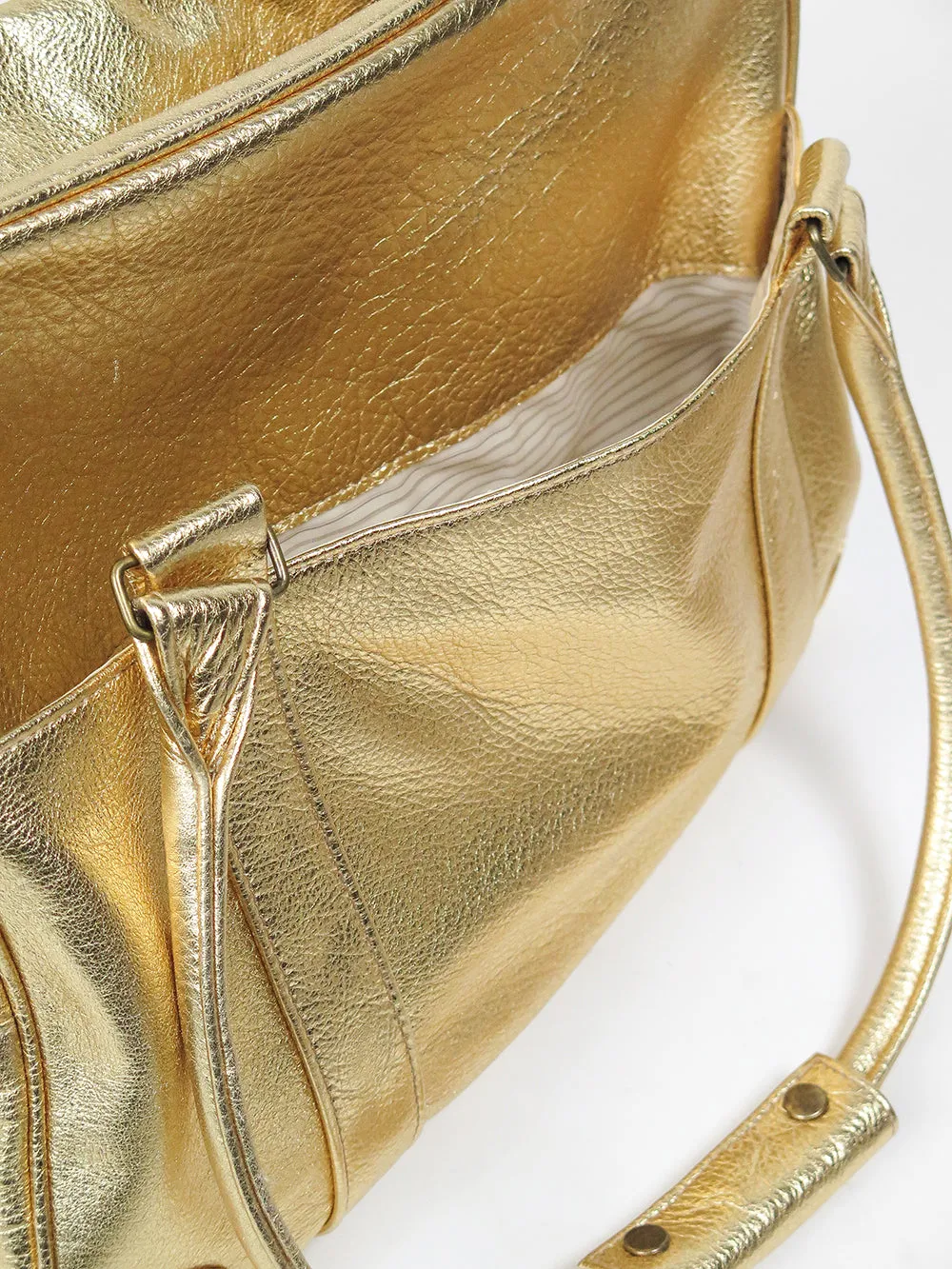 Egon Leather Weekender in Gold