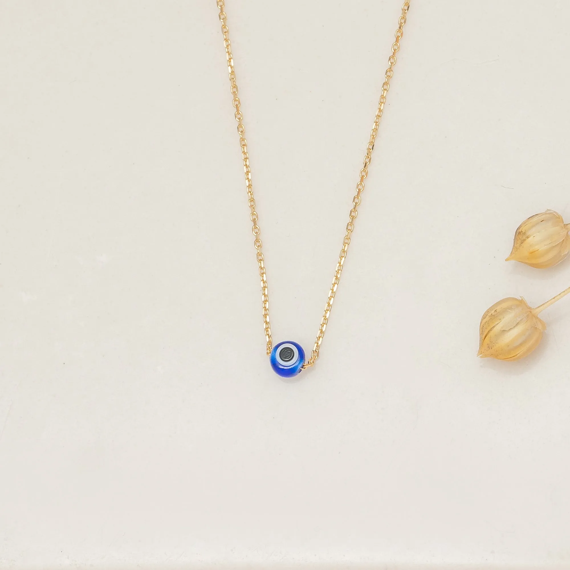 Evil Eye Glass Bead Necklace, Gabriella