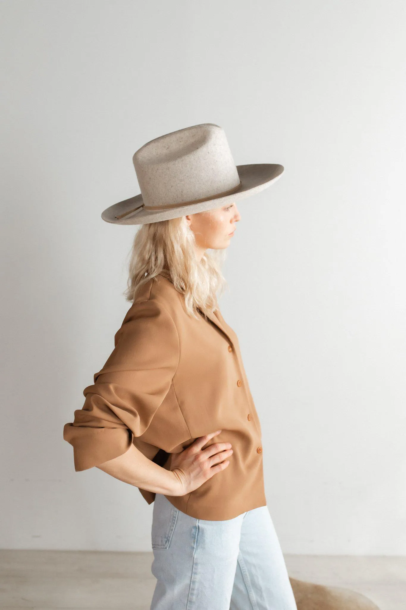 Ezra Western Hat - Mix Grey BLEMISHED