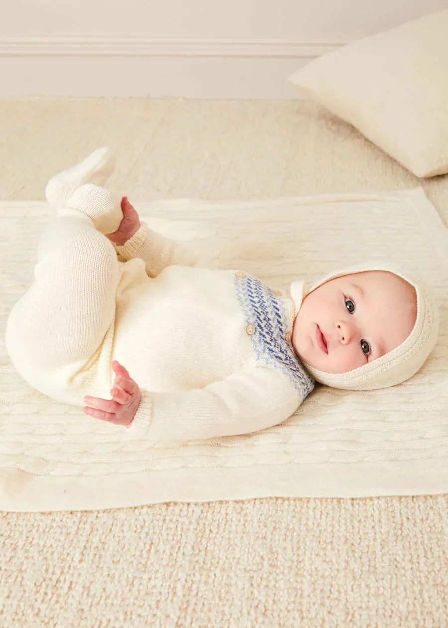 Fair Isle Knitted Set in Cream (1-9mths)