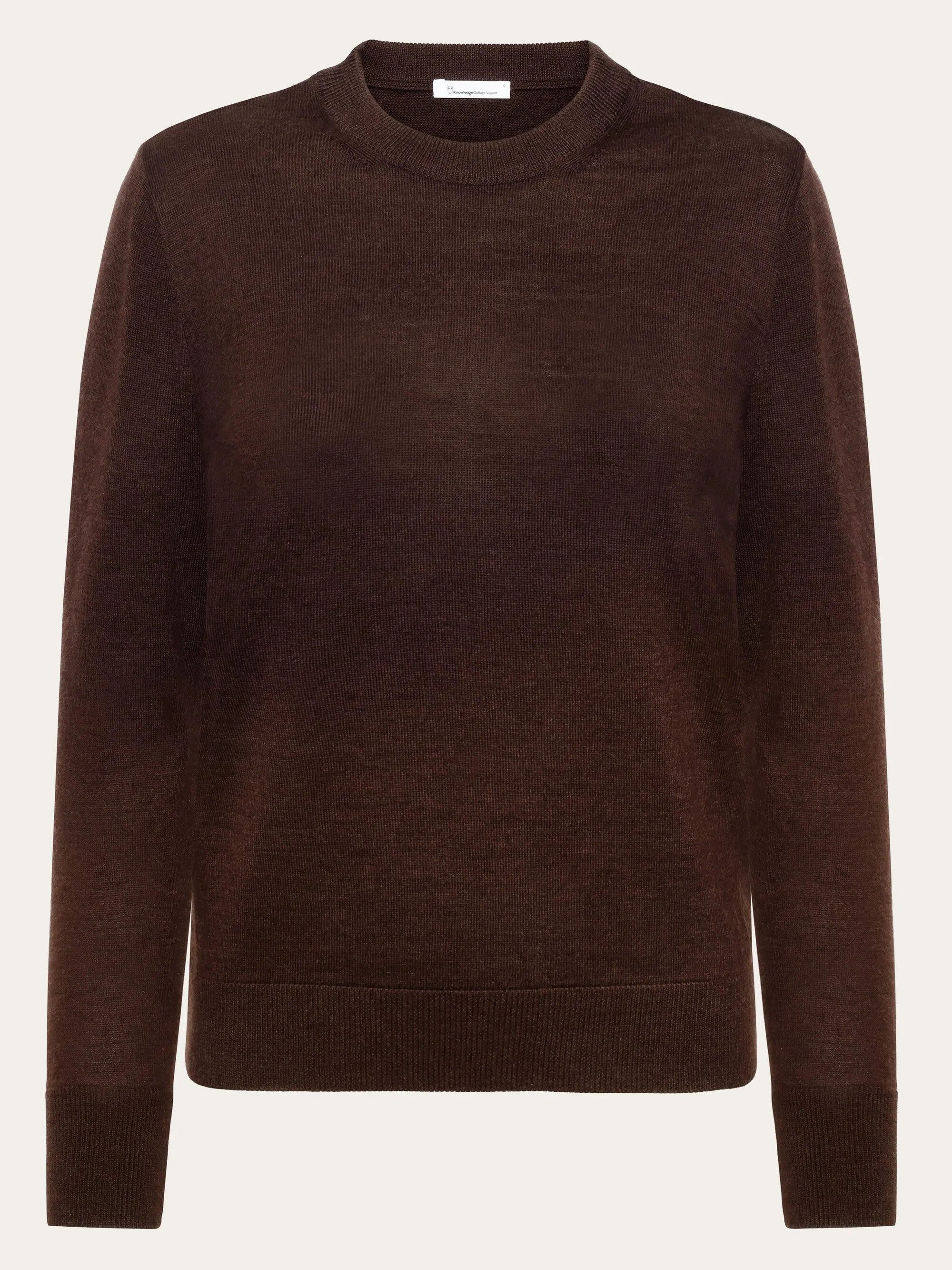 Fine merino crew neck - RWS - Demitasse (brown)